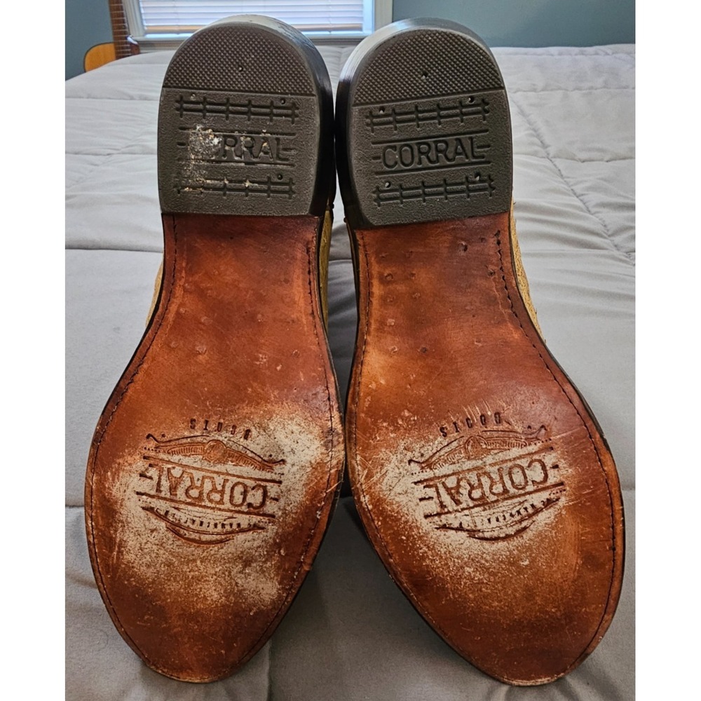 Corral® (Men's 11.5 D) Ostrich Embroidery Western Boots in Ivory - $320 - Picture 11 of 11